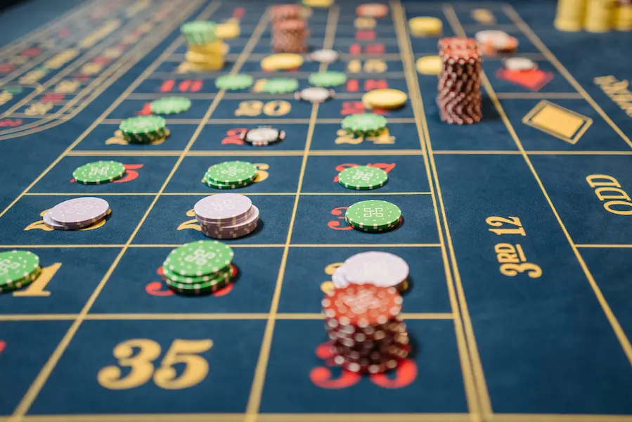 Détail table de casino roulette