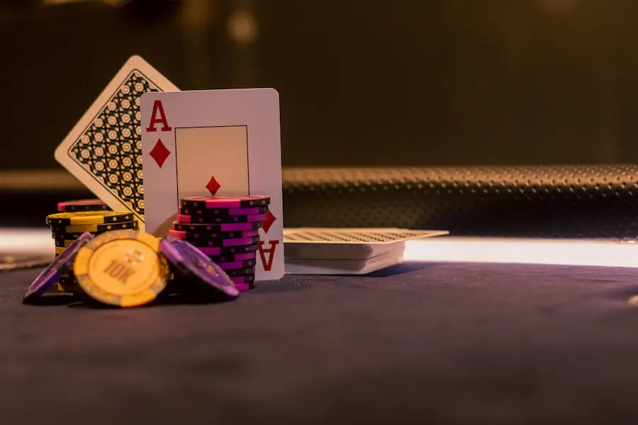 Cartes texturées table de casino poker en direct